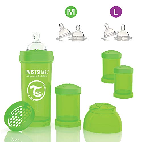 Vital Innovations 78101 Twistshake Trinkflasche-Set 260 ml, grün