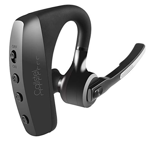 Callstel Ohrbügel-Headset: Headset, Bluetooth 5, aptX, 2 HD-Mikrofone, Windgeräusch-Unterdrückung (Wireless Profi-Headset)