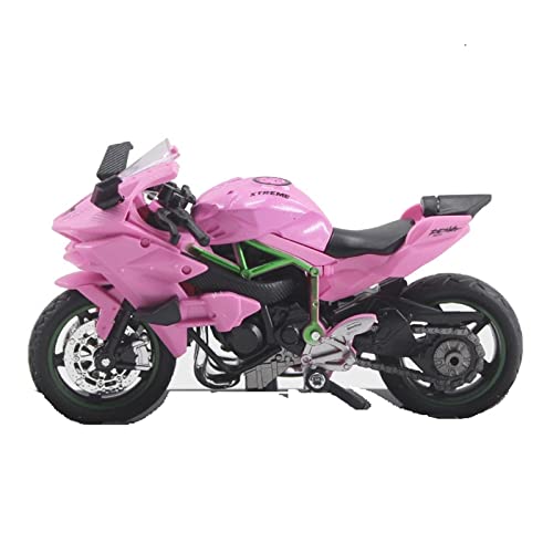 Simulationslegierungs-Dekorationsmotorrad 1:18 Legierung Motorrad Modell Dekoration Ornament Exquisite Motorrad Modell (Color : Pink)