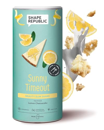 SHAPE REPUBLIC Slim Shake Lemon Cheesecake 420g | Fitness Diät Shake zum Abnehmen | Protein Pulver & Vitamin C | Enthält 24 Vitamine & Mineralstoffe
