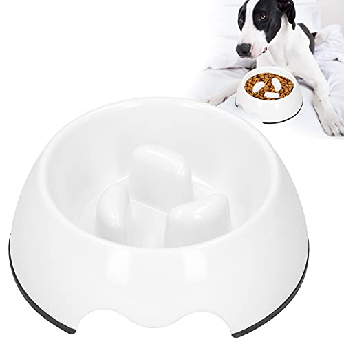 BTER Slow Feeder, sichere und tragbare Futterschale mit rutschfestem Gummi für Haustier für Hund(L, White)
