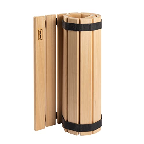 VIAMO® Sauna Bodenrost Rollrost Holzmatte aus Abachiholz 79,5 x 39,5 cm