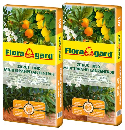 Floragard Zitrus-und Mediterranpflanzenerde 2x40 Liter - 80 Liter