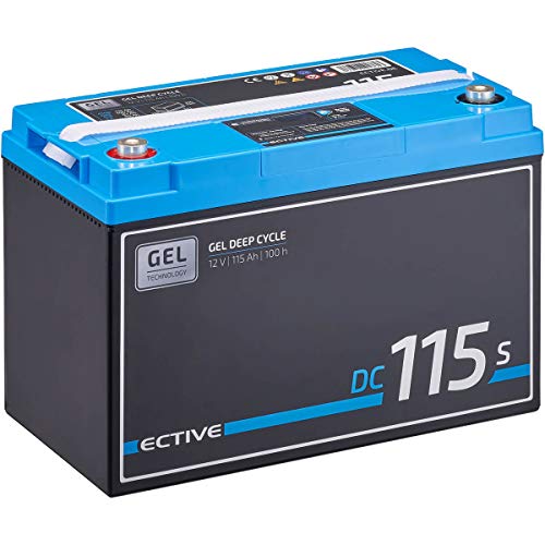 ECTIVE 115Ah 12V GEL Versorgungsbatterie DC 115s mit LCD-Display Solar-Batterie mit integrierten Nachfüllpacks