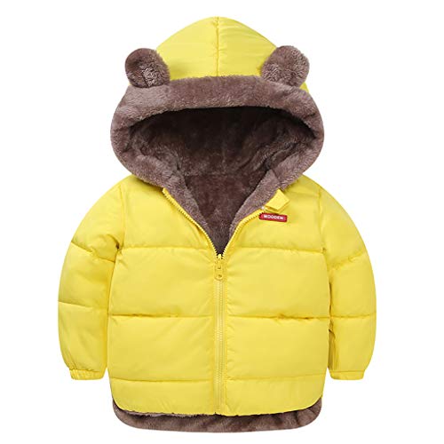 Baby Winter Fleece Mantel Kinder Jungen Jacke Outwear Mädchen Gepolstert Kleidung Gelb 3-4 Jahre