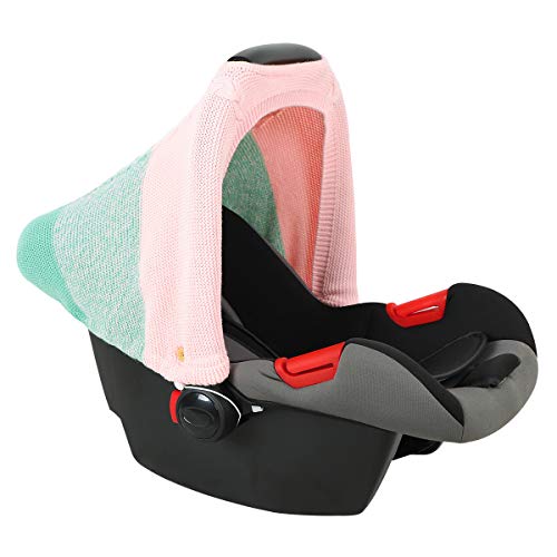 Petyoung Babyautositzbezug Gestrickter Dehnbarer Kinderwagenbezug Autositzverdeck Atmungsaktiver Babytragenbezug um Ihr Baby Gemütlich Und Warm zu Halten