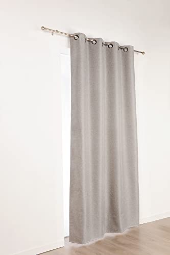 LINDER 978/15/375FR/140 x 240 Uni Vorhang aus Polyester, 140 x 240 cmSTOPP, hellgrau, 140 x 240