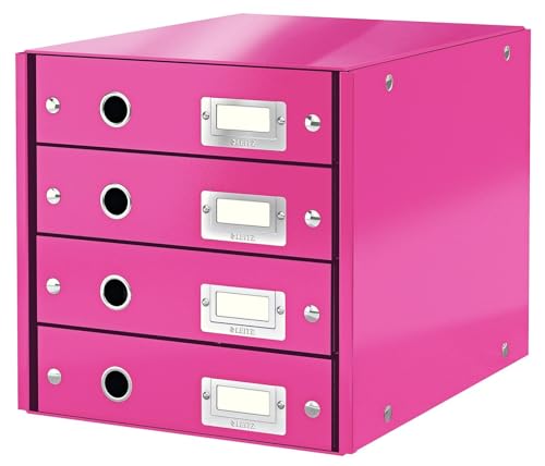 Leitz, Schubladenbox, Pink, 4 Schubladen, A4, Click & Store, 60490023