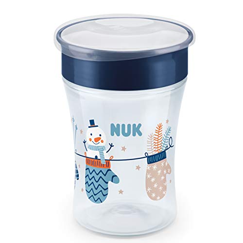 NUK Snow Magic Cup Trinklernbecher, 360° Trinkrand, 8+ Monate, BPA-frei, 230ml, auslaufsicher, abdichtende Silikonscheibe, blau