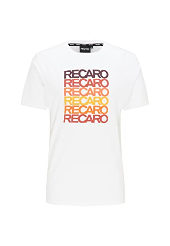 RECARO T-Shirt Spektrum | Herren Shirt, Rundhals | 100% Baumwolle | Made in Europe, Farbe:White, Größe:S
