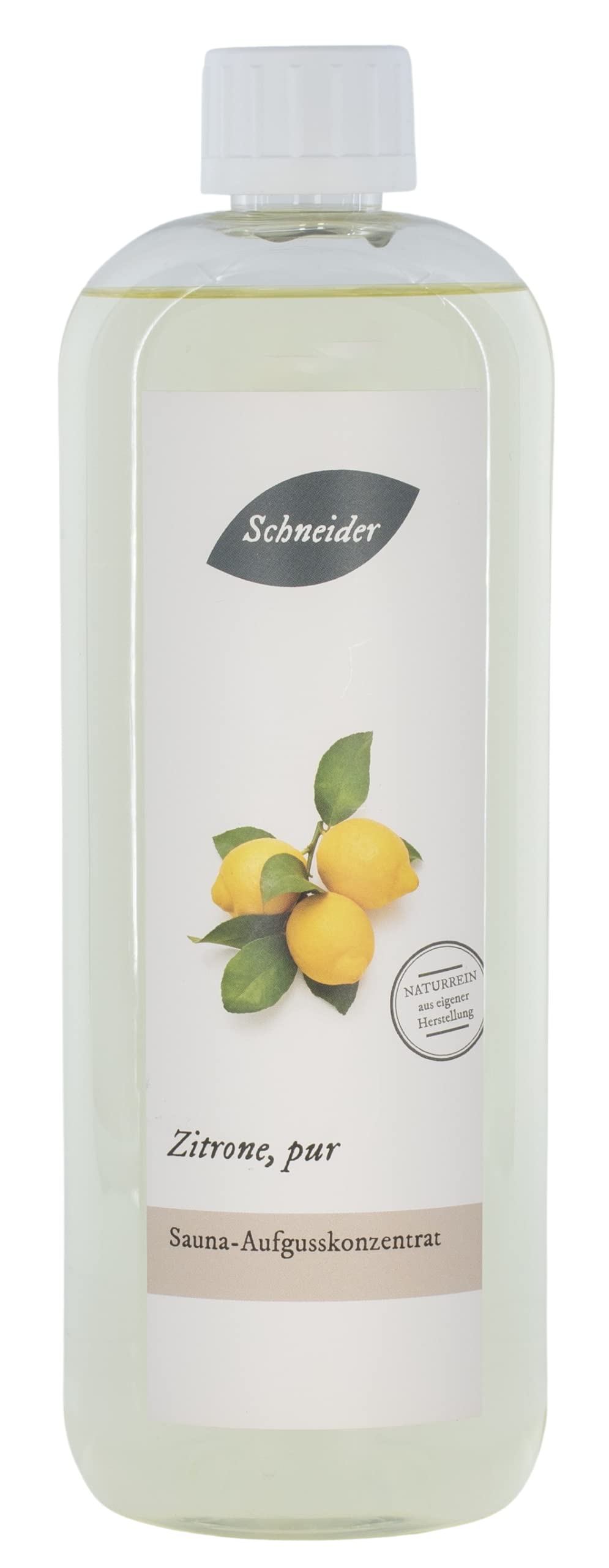 Saunabedarf Schneider - Aufgusskonzentrat Zitrone Pur - frischer, fruchtig-spritziger Saunaaufguss - 1000ml Inhalt