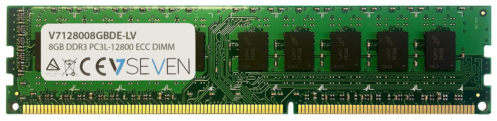 V7 V7128008GBDE-LV Desktop DDR3 DIMM Arbeitsspeicher 8GB (1600MHZ, CL11, PC3L-12800, 240pin, 1.35V, ECC, Low Voltage)