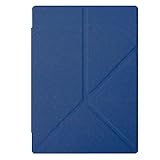 SOENS Kompatibel mit 2016 Kobo Aura One 7,8" E-Book-Leder-Faltschutzhülle Intelligente Wake-Up-Schutzhülle gegen Herunterfallen (Color : Dark Blue)