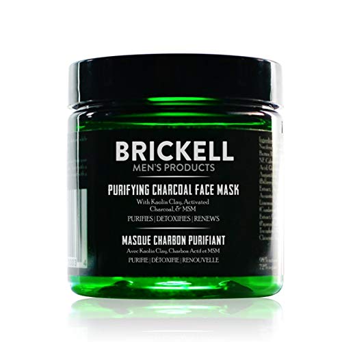 Brickell Men's Purifying Charcoal Face Mask Hautpflegeprodukt, natürliche und organische Aktivkohle-Gesichtsmaske mit entgiftendem Kaolin-Ton, 118ml, geruchsneutral