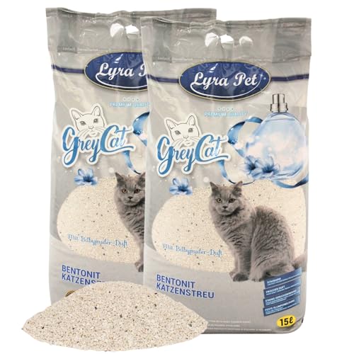 Lyra Pet® 30 L GreyCat® Katzenstreu mit Babypuderduft saugstark klumpend
