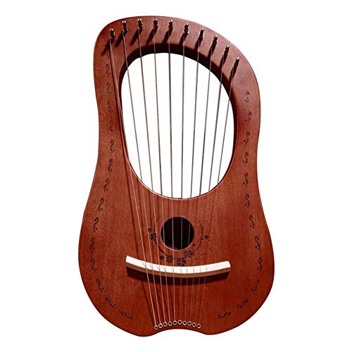 Lyre Harfe, 10 Metallsaiten Knochen Sattel Mahagoni 10-Saiter Lyre Harp Für Instrumentenliebhaber