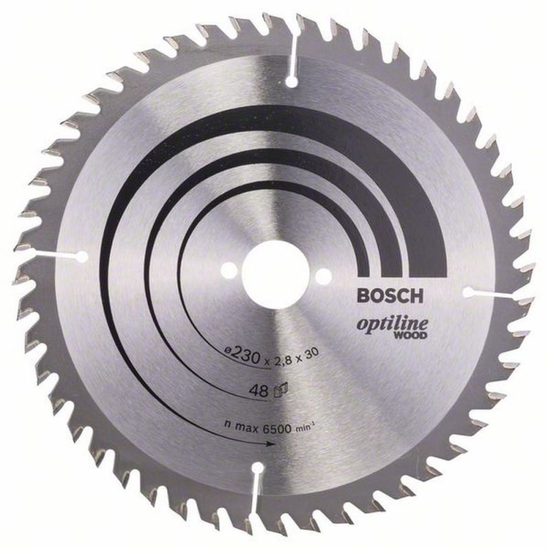 Bosch Kreissägeblatt Optiline Wood für Handkreissägen, 230 x 30 x 2,8 mm, 48 2608640629