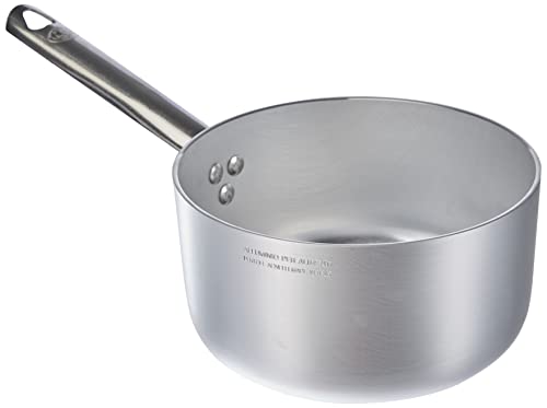 Agnelli Hohe Stielkasserolle aus Aluminium, mit Griff aus Edelstahl - Silber, Silber, 2.6 Litri