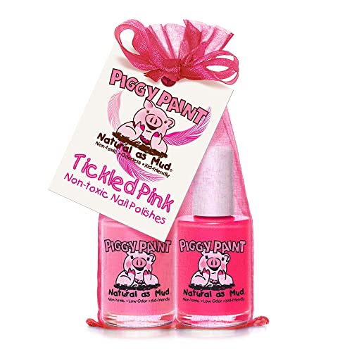 Piggy Farbe ungiftig Mädchen Nagellack – Sicher, ohne Chemikalien – Tickled Pink 2 Stück