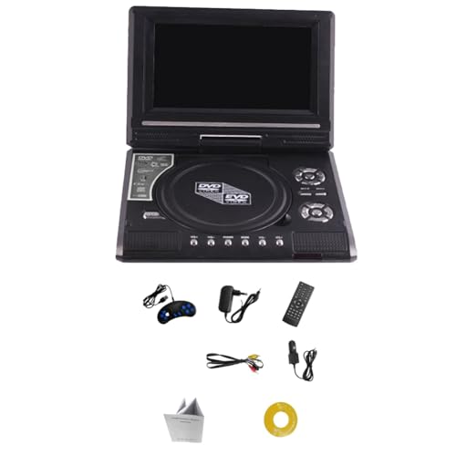 Knadgbft DVD-Player 7,8-Multimedia-Digital-CD-Player 270-Grad-Drehbildschirm mit Fernbedienung, EU-Stecker
