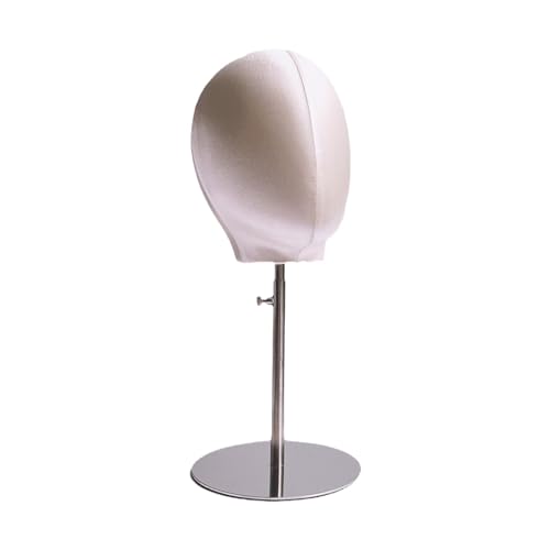 perfk Perücken-Display-Halter, Mannequin-Kopf-Modell, höhenverstellbar, stabiler Hutständer, Mehrzweck für Headset, Kopfschmuck, Hüte, Kappen, Perücke, Silber