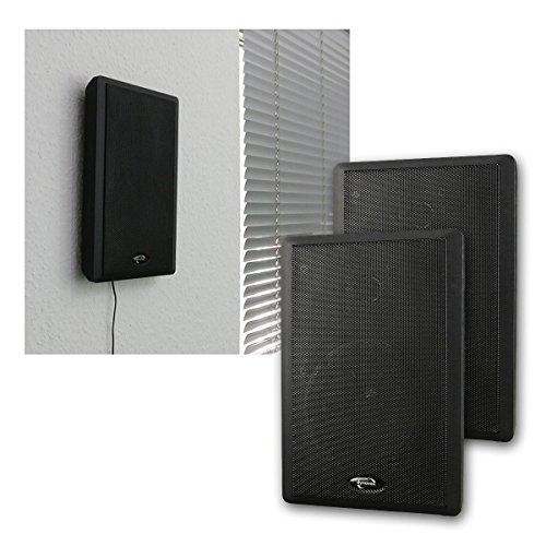 Dynavox WS-502 Flatpanel Speaker,Paar, ultraflache 2-Wege Wandlautsprecher, Surround-Box für Heimkino, schwarz