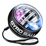 Gyroskopischer handtrainer Ball Auto-Start Wrist Trainer Ball, Handgelenkstärker Workout Gyro Ball, Mit LED-Leuchten, für Stärkere Armfinger Handgelenkknochen (Color : Black)