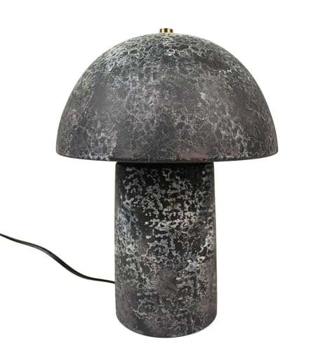 Arnusa Tischlampe Pilz 23x30 cm Keramik in Steinoptik Nachttischlampe Tischleuchte E27 Fassung ohne Leuchtmittel