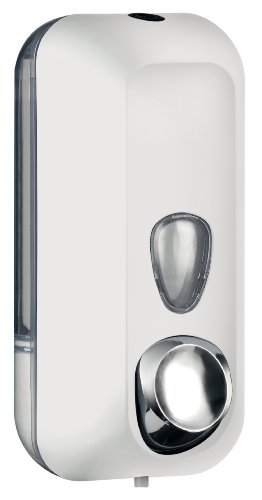 MarPlast 714 Seifenspender Wandmontage weiß, Soap Dispenser, 550 ml, Kunststoff Soft Touch
