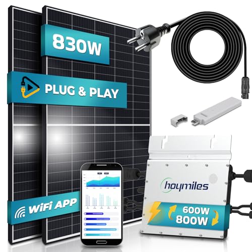 830W / 600-800W Solaranlage Balkonkraftwerk Micro Inverter Hoymiles Set Monokristallin genehmigungsfrei Solarpanel Solarmodul Photovoltaikanlage