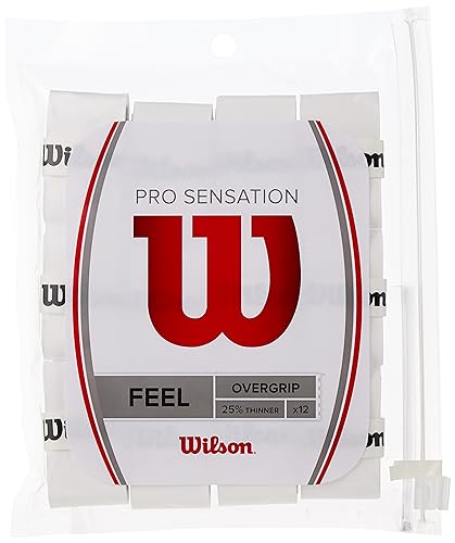 Wilson Griffband, Pro Overgrip Sensation, Unisex, Weiß, 12 Stück, WRZ4011WH