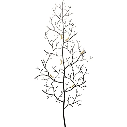 Kare Wandgarderobe Ants On A Tree Groß, Garderobe für den Eingangsbereich in Baum Form, Wandgarderobe mit Ameisen Motiv, Schwarz Goldene Garderobe, (H/B/T) 160x68,5x7,5cm