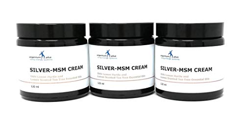 Silber-MSM Crème mit Zitronenmyrte und Zitronen Teebaum essentiellen Ölen - 3 x 120 ml