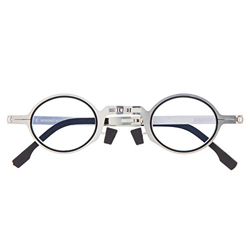 DIDINSKY Graduierte Zusammenklappbare Lesebrille für Männer und Frauen. Presbyopie-Brille mit Metallrahmen und Blaulichtschutzgläsern. Graphite +1.5 - MET ROUND