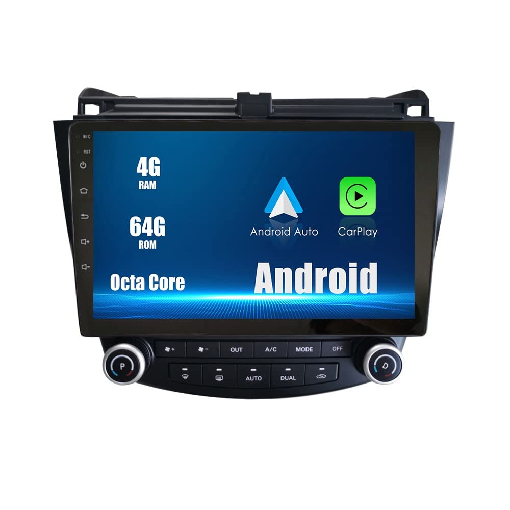 ZERTRAN Android 10 Autoradio Autonavigation Stereo Multimedia Player GPS Radio 2.5D Touchscreen fürHonda Accord 2003-2007