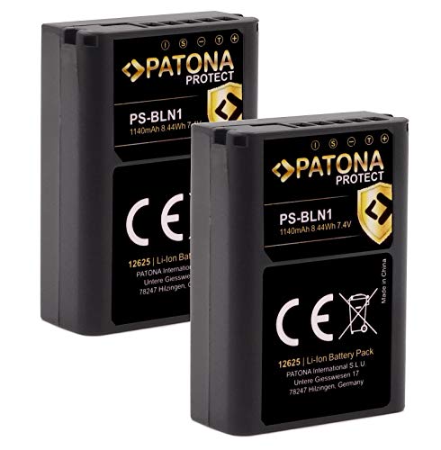 (2X) PATONA V1 Protect Akku BLN-1 PS-BLN1 (1140mAh) mit NTC-Sensor und V1 Gehäuse - Intelligentes Akkusystem - neueste Generation