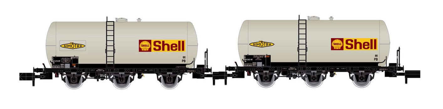 SNCF Tankwagen, 3 Achsen, 2 Stück, „Shell“, Epoche IV