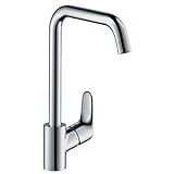 hansgrohe Focus M41 - Küchenarmatur, 1 Stahlart, Wasserhahn Küche mit Auslaufhöhe 260 mm, Mischbatterie Küche 360° schwenkbar, Chrom