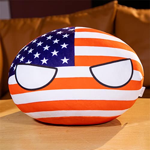 Anime Polandball Plüschtier, Cartoon Europäische Union Amerika Frankreich Italien Plüsch Kissen Anhänger National Ball, Frauen Baby Geburtstag Spielzeug Geschenk 30 cm Amerika