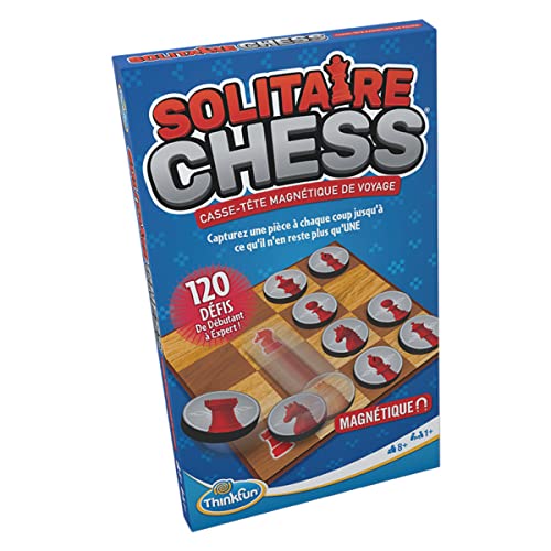 Ravensburger - Magnetisches Logikspiel - Thinkfun - Solitaire Chess - 120 Herausforderungen - 1 Spieler ab 8 Jahren - Reiseversion - 76517 - Französische Version