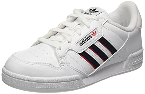 adidas Continental 80 Stripes Sneaker, Cloud White/Collegiate Navy/Vivid Red, 33 EU