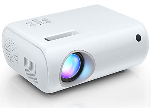 ClokoWe Mini-Projektor, tragbarer Filmprojektor mit 6500 Lux, 1080P Full HD Videoprojektor, kompatibel mit iPhone/Android Smartphone/Tablet/Laptop/PC/TV-Stick/PS4/USB/HDMI