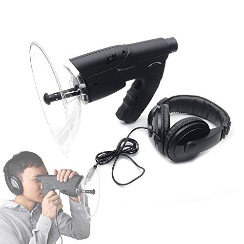 Richtmikrofon/Parabolmikrofon Abhörgerät, Reichweite Bis zu 91 m Mit 8-facher Vergrößerung EIN Vogelbeobachtungsgerät für Kopfhörer, Long Range Listening Gerät