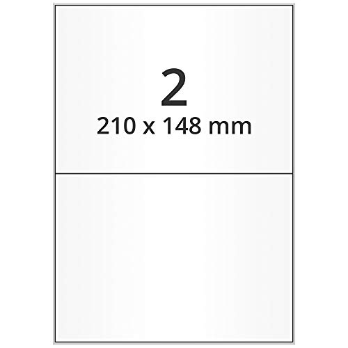 Labelident wetterfeste Folien-Etiketten - 210 x 148 mm - 200 PET Polyester Etiketten transparent matt, selbstklebend, 100 Blatt DIN A4 Bogen