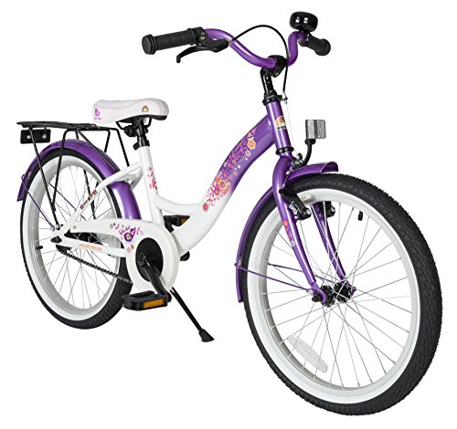 BIKESTAR Jugendfahrrad Kinderfahrrad für Mädchen ab 9 Jahre | 24 Zoll Kinderrad Classic | Fahrrad für Kinder Lila & Weiß | Risikofrei Testen
