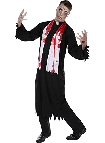 Funidelia | Zombie-Priester Kostüm für Herren ▶ Untoter, Halloween, Horror - Kostüm für Erwachsene & Verkleidung für Partys, Karneval & Halloween - Größe XL - Schwarz
