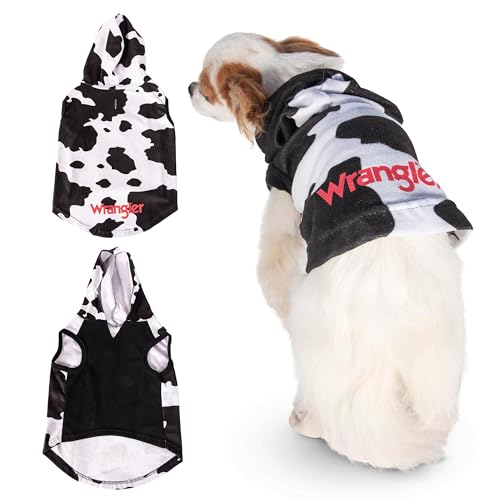 Wrangler Hunde-Kapuzenpullover – Fleece-Hundepullover mit Loch für die Leine, kaltes Winter-Sweatshirt für kleine, mittelgroße und große Hunde, hochwertige Hundekleidung, Herbst-Hundepullover,