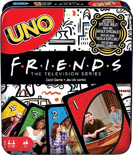 Mattel Games UNO Friends Kartenspiel für Familienabend mit TV-Show-Themen-Grafiken und einer speziellen Regel für 2–10 Spieler (exklusiv bei Amazon)