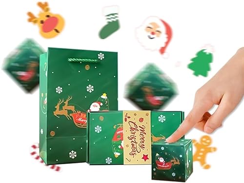 Überraschungsgeschenkbox Explosion Frohe Weihnachten Überraschungsgeschenkboxen Kreative faltbare Geschenkbox mit hüpfendem roten Umschlag Explodierende Pop-up-Boxen for überraschende Geschenke (Colo