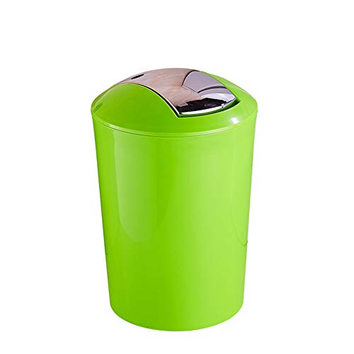 Zhenwo 10L Abfalleimer mit Schwingdeckel - Mülleimer Abfallbehälter Papierkorb,Grün